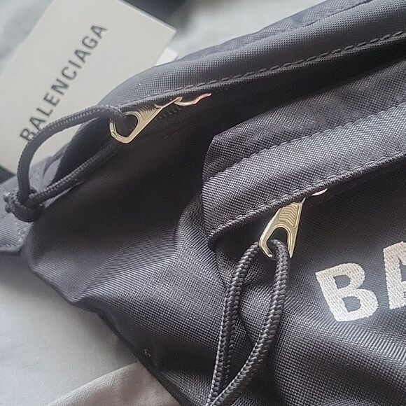 BALENCIAGA Logo NEW NWT Large Medium Black Waist Belt Bag Fanny Pack Wheel Pouch - Picture 5 of 15